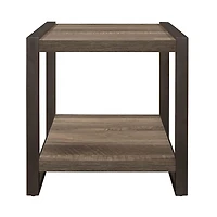 Topline Home Furnishings Table de bout en mélamine marron