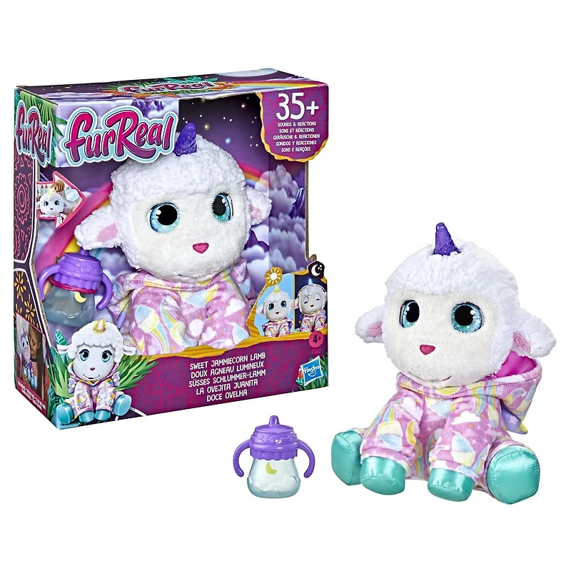 furReal Fuzzalots, chiot et singe interactifs changeant de couleur, jouets à nourrir, sons et lumières, dès 4 ans