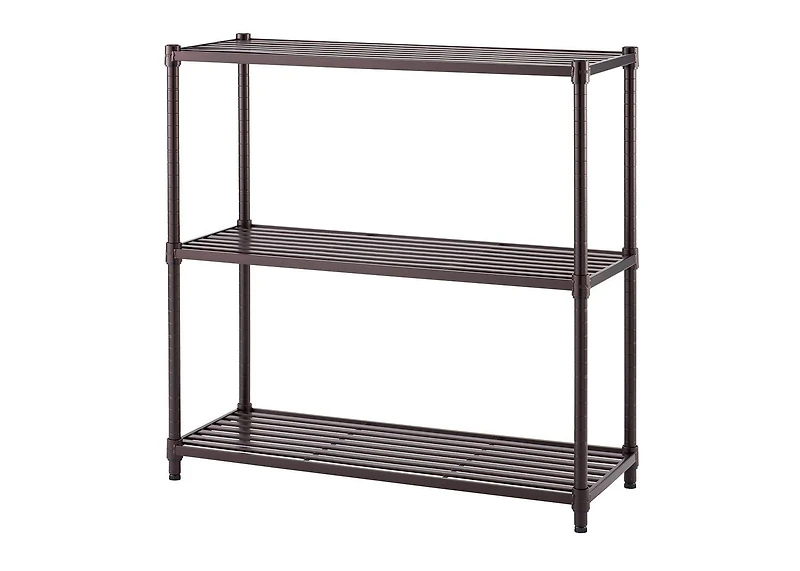 TRINITY 3-Tier Slat Shelving Rack | 36” X 14” X 35” | Dark Bronze