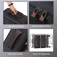 Valise cabine Air Canada Indigo Lite Collection Bagage à main de 20 pouces approuvée avec chargeur USB