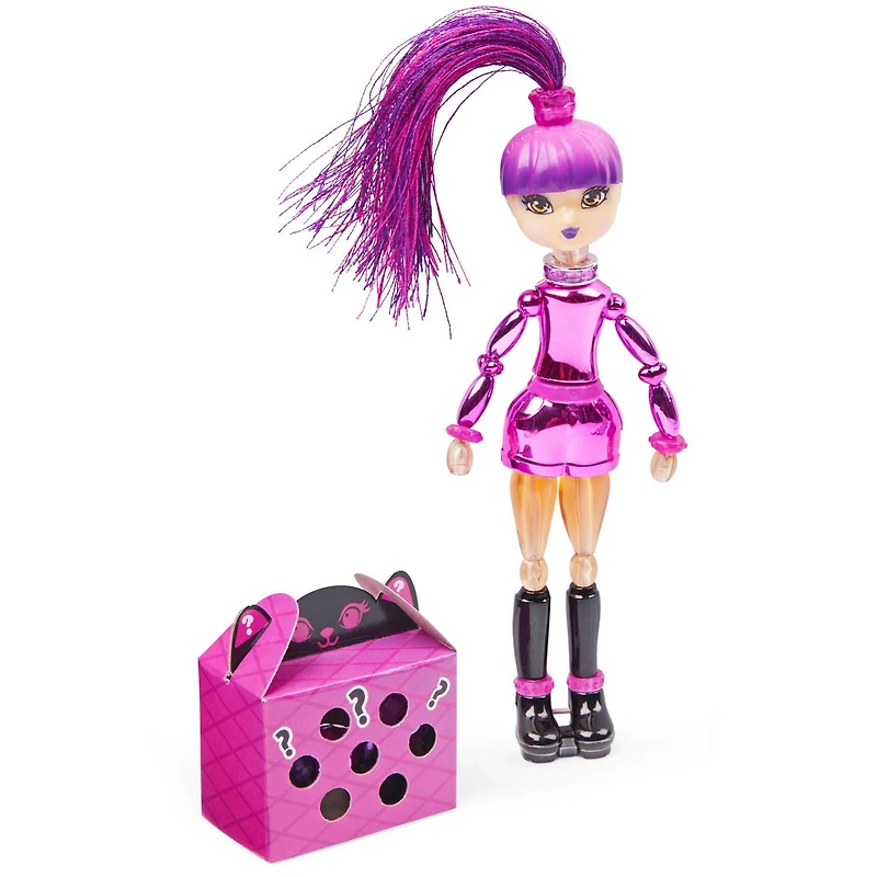 Twisty Girlz, Series 2, Jet B. Transforming Doll to Collectible Bracelet with Mystery Twisty Petz