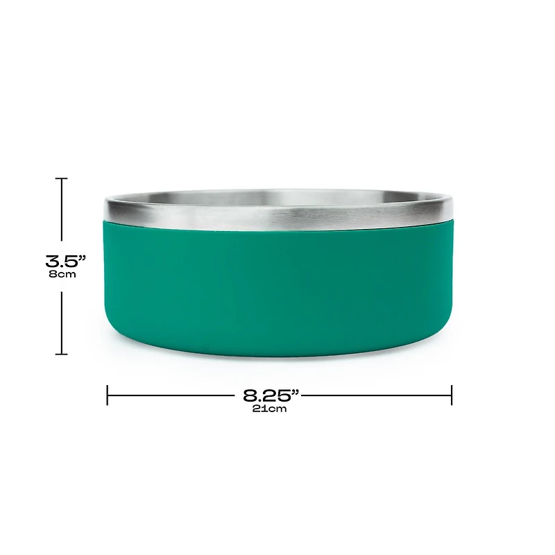 One Paw, Large Double Stainless Steel Dog Bowl, 2.1L (71 oz)