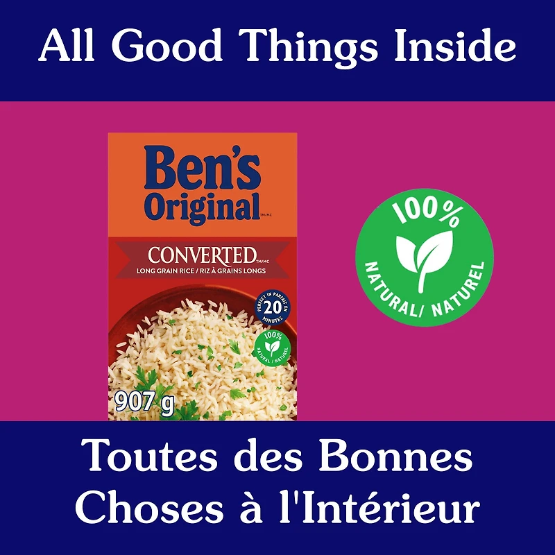BEN'S ORIGINAL CONVERTED riz étuvé à long grain, boite de 907 g La perfection à tout coupMC