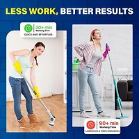 Bell + Howell Scrubtastic Pro 4 Piece Rechargeable Power Scrubber Set with 3 Speeds and Extendable Handle