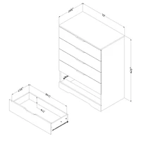 Commode 5 tiroirs pour Adulte, fini Chêne noir, collection Holland de Meubles South Shore
