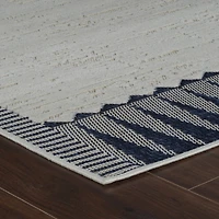 Rug Branch Maise Vintage Indoor Outdoor Area Rug, Cream Blue, Floral - Entryway, Hallway, Bathroom, and Kitchen