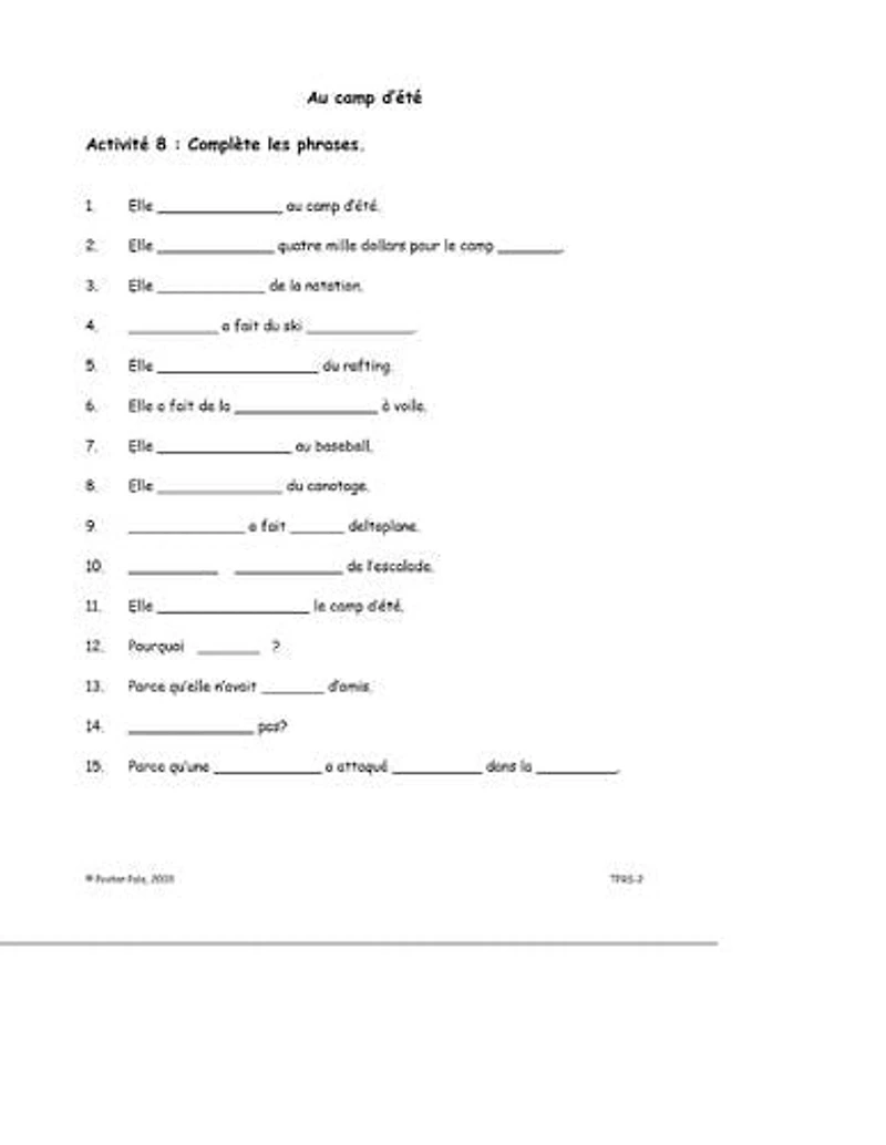 Poster Pals FSL classroom/Reproducible "Le passé composé" Masters French Storytelling Kit