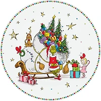 Dr. Seuss The Grinch Sleigh and Gifts 10in Melamine Dinner Plate