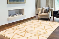 Tapis d'Interieur ECARPET Géométrique pour Salon et Chambre à Coucher Collection Ana