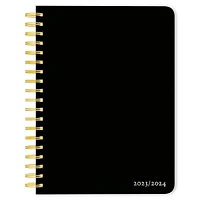 Plato Black Solid 2024 6x7.75 Inch 18 Months Desk Planner, July 2023 - December 2024, 9781975457396