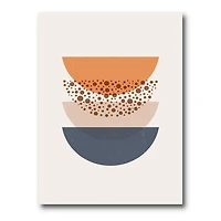 Designart Géométrie abstraite du soleil et de la lune en bleu et orange Art mural sur toile