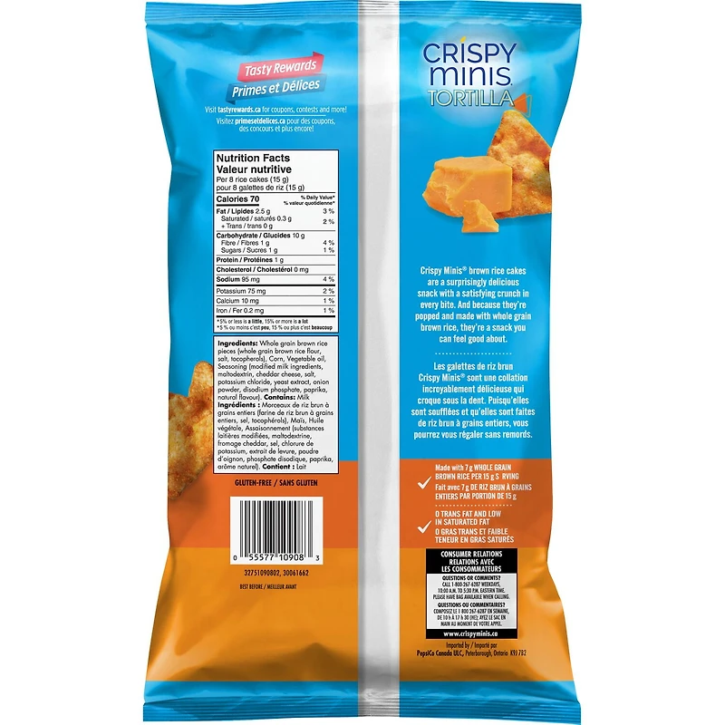 Quaker Crispy Minis Croustilles de Riz Cheddar fermier 100g