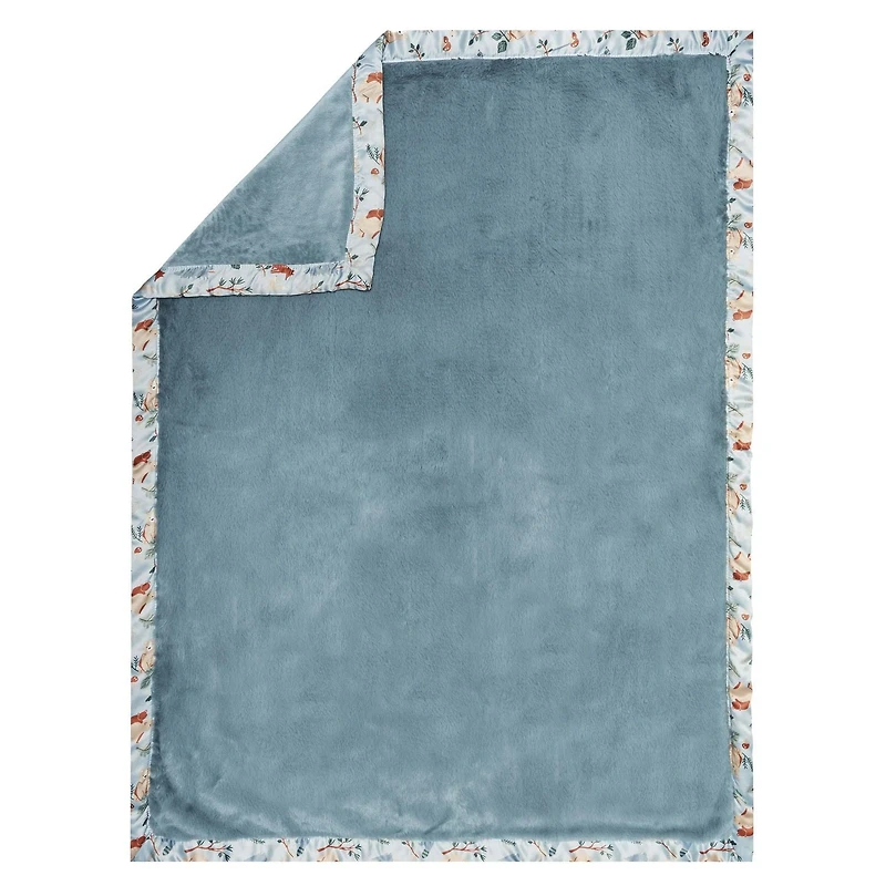 Modern Moments by Gerber Baby 1 Pack Plush Blanket with Satin Trim, Sized 30" x 40"