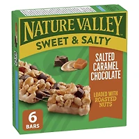 Val Nature Barres Granola, Sucrées et Salées, Saveur Caramel Salé et Chocolat, Format Économique, 6 Barres 6 barres x 35 g, 210 g
