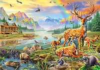 Buffalo Games Amazing Nature: Deer Lake 500 Piece Jigsaw Puzzle