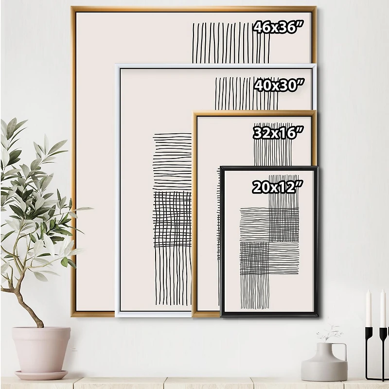 Designart Minimal Geometric Compostions Of Elementary Forms XIX FLOAT FRAME WALL ART