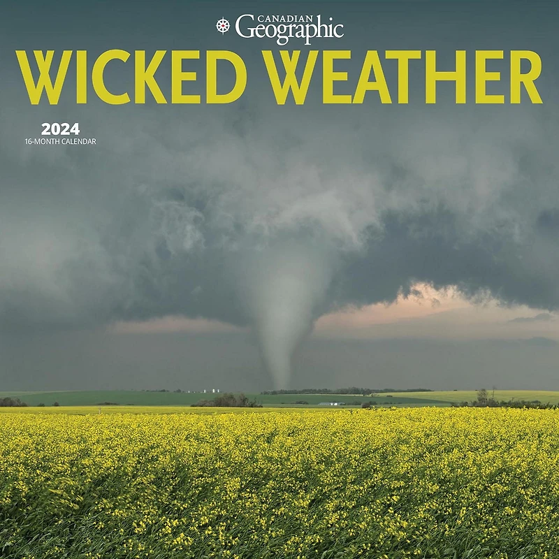 Wyman Publishing Canadian Geographic Wicked Weather 2024 12x24 Inch Square Wall Calendar, 9781525611438