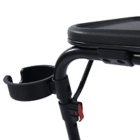 Homy Casa Portable Folding Utility Cart with Black Matte Surface and Fixed Cup Slot