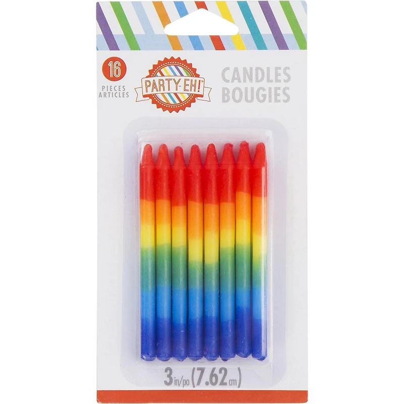 Chandelles d'anniversaire à couleur dégradée