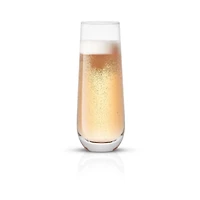 Milo Crystal Stemless Champagne Flute Glasses - 9.4 oz - Set of 8