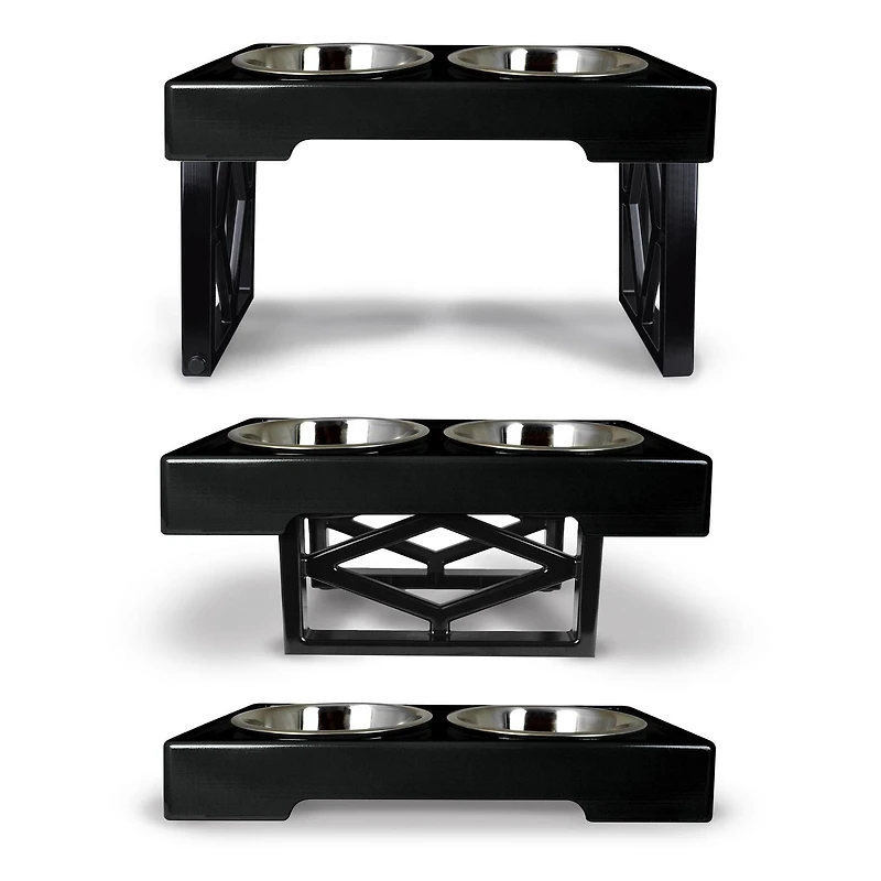 Pet Zone Designer Diner Adjustable Elevated Dog Double Feeder, Double Feeder