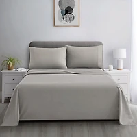 Literie Marina Decoration, 600 fils/cm², ultra douce, avec poche profonde, en coton percale à fibres longues, toutes saisons, couleur taupe
