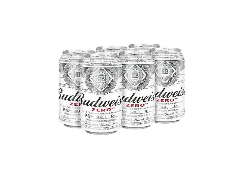 Budweiser Zero bière sans alcool 6x355ml Cannettes Bière sans alcool entièrement brassée à 0,0%