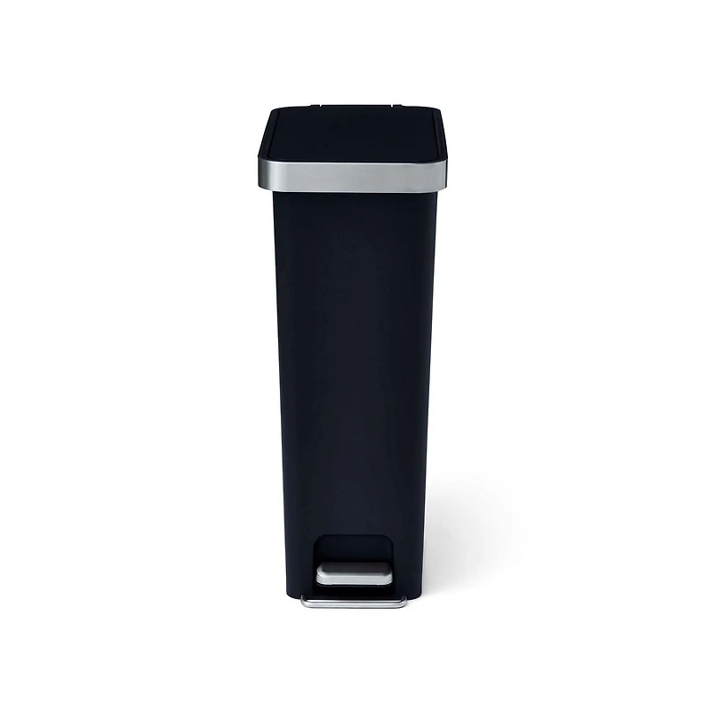 Better Homes & Gardens 40l Slim Vertical Kitchen Step Trash Can, Black, BHG 40l Kitchen Step Bin - Black