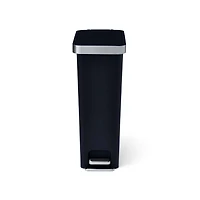 Better Homes & Gardens 40l Slim Vertical Kitchen Step Trash Can, Black, BHG 40l Kitchen Step Bin - Black