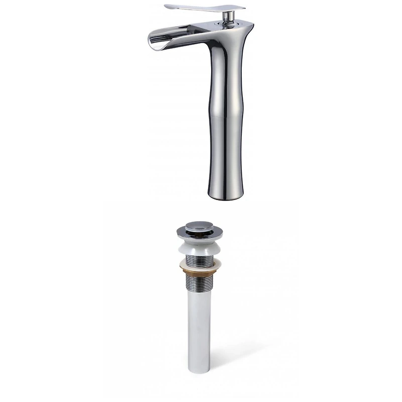 American Imaginations AI-33697 Deck Mount CUPC Approved Lead Free Brass Faucet Set In Chrome Color - Drain Incl.
