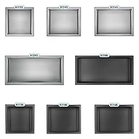 The akuaplus® wall mount shower niche 12 in. x 16 in., made in stainless steel.