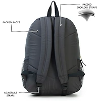 Jetstream Multi-Compartment School Backpack with Organizer, Bungee & Mesh Pockets, Kids' Backpack for School