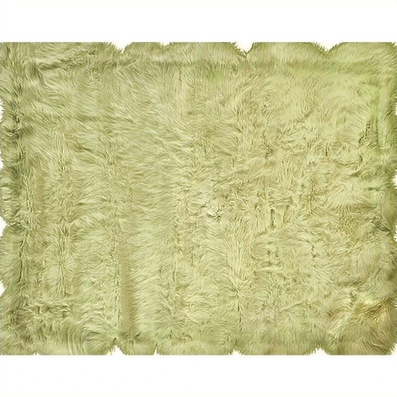 5X7 FAUX SHEEP GREEN - FRENCH