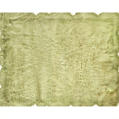 5X7 FAUX SHEEP GREEN - FRENCH