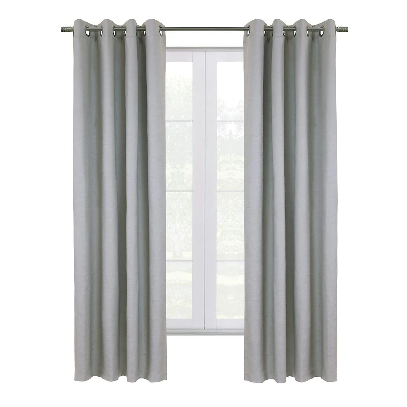Loft Living Spirit, panneau de rideau à oeillets texturé, 100% occultant 52" x 84", gris