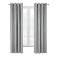 Loft Living Spirit, panneau de rideau à oeillets texturé, 100% occultant 52" x 84", gris