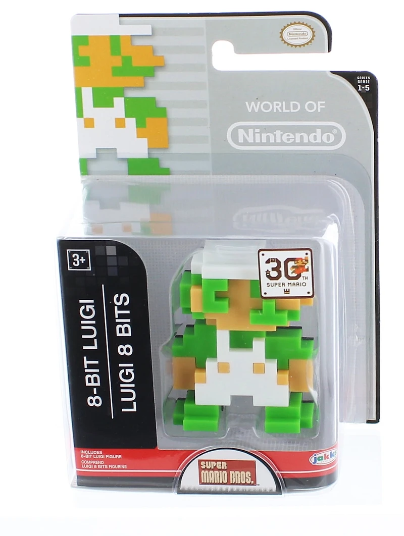 Figurine articulée 2,5 po Nintendo - Luigi 8-bit