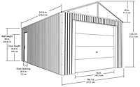 Sojag Everest 12 x 20 x 10 ft Charcoal Garage