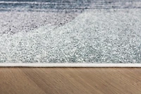 Tapis d'intérieur scandinave Rug Branch Nova 2' x 5' (taille exacte : 2'3" 5'), bleu et blanc, contemporain - Entrée, couloir, salle de bain cuisine