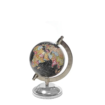 4" Decorative Black Globe With Stand