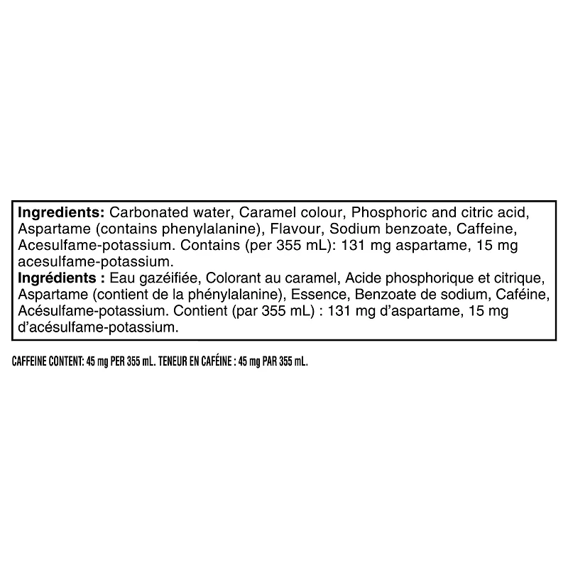 Coke Diète Cannettes, 355 mL, 24 Pack 24 x 355 mL