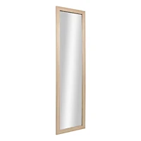 Mainstays Art Gallery Over the Door Framed Mirror, Full Length Mirror with Two Hooks, Lightwood-Look finish, 14.25x50.45in