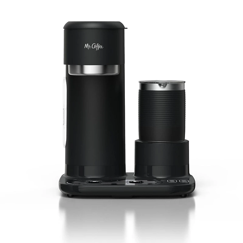 Mr. Coffee 4-in-1 Single-Serve Latte, Iced, and Hot Coffee Maker with Milk Frother, Black