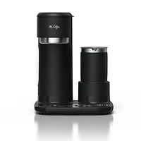 Mr. Coffee 4-in-1 Single-Serve Latte, Iced, and Hot Coffee Maker with Milk Frother, Black