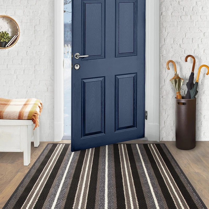 Tapis Discovery gris à endos de vinyle de 4 x 4 pi