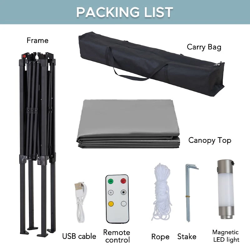 Sunjoy Gazebo Pour Barbecue 8 x 5 Pi, Gazebo Extérieur À Deux Niveaux, Hauteur Du Plafond Réglable, Pour Barbecue, Pique-Niques, Événements En Plein Air, Gris