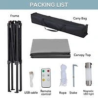 Sunjoy Gazebo Pour Barbecue 8 x 5 Pi, Gazebo Extérieur À Deux Niveaux, Hauteur Du Plafond Réglable, Pour Barbecue, Pique-Niques, Événements En Plein Air, Gris