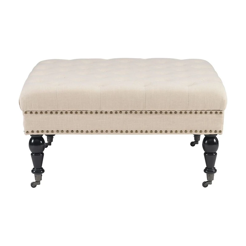 Aubrey Natural Square Tufted Ottoman