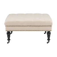 Aubrey Natural Square Tufted Ottoman
