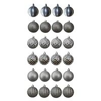 Holiday Time 24 Count Shatterproof Ornaments-Silver
